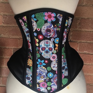 24” Sugar skull underbust corset