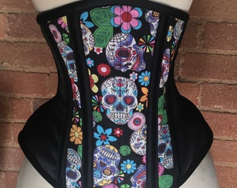 24” Sugar skull underbust corset