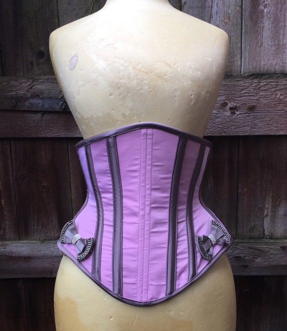 Pink and Grey Bow Underbust 24 Waist - Etsy
