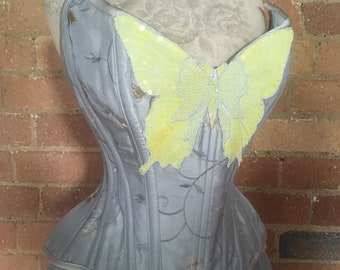 27” Yellow butterfly corset and skirt