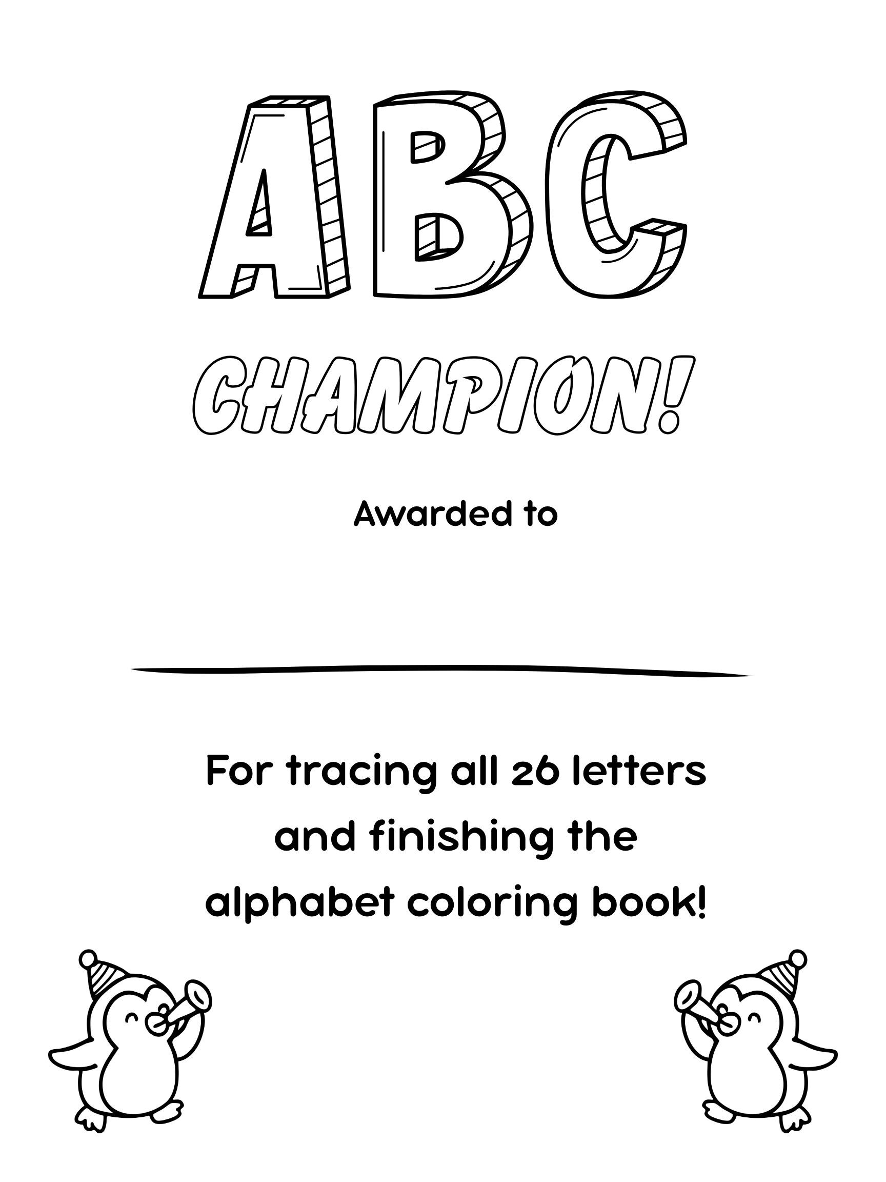 Alphabet Tracing Coloring Book for Kids - Etsy