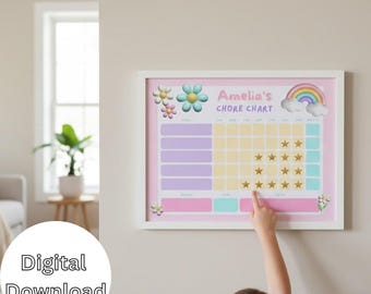 Editable Kids Chore Chart Printable,Daily & Weekly Responsibility Chart for Children,Fun Task Chart for Parents,Instant Download