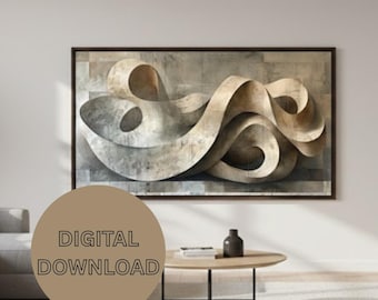 Modern Abstract Frame TV Art Printable, Digital Download for Living Room Decor, 4K Wall Art, Instant Download