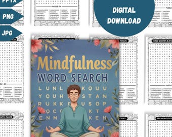 mindfulness word search for adults quiet time relaxation activity 100 themed puzzles with solutions