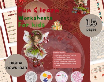 Printable Christmas Activities, Christmas Activity Bundle, Kid's Activities, Christmas coloring, Christmas Party Games, Christmas Game