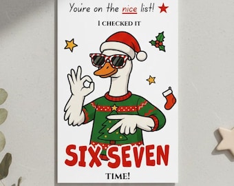 Christmas Santa 67 Tag Printable, You're on the Nice List Gift Tag, Elf Printable Prop, Classroom Christmas Favor Tag, Instant Download