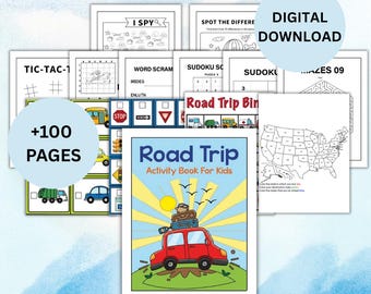 Road Trip Activity Pack Printable,Kids Travel Games for Car Rides,Instant Digital Download PDF,Family Fun,Road Trip Family