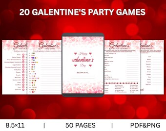20 Galentine's Party Games Printable,Fun Girls Night Activities,Instant Download PDF,Digital Party Game Pack
