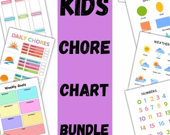 Kids Chore Chart Bundle for Ages 3–8, Printable Routine Charts for Toddlers & Preschoolers, Quiet Time Learning Activities, 480 Pages PDF