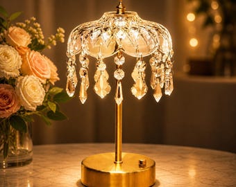 Crystal Touch Rechargeable Flower Lamp – 3600mAh Mood Lighting for Bedroom, Kitchen, Bathroom