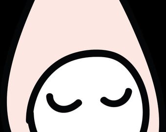 Arte digital de rosto em forma de lágrima (PNG, Download Digital) – Design minimalista