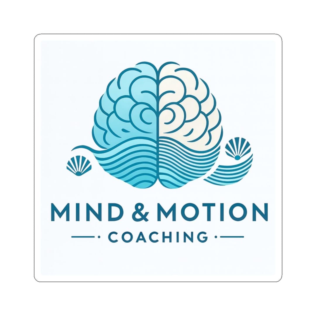 Mind & Motion Coaching Brain Wave Logo Sticker | Kiss-cut Sticker - Etsy