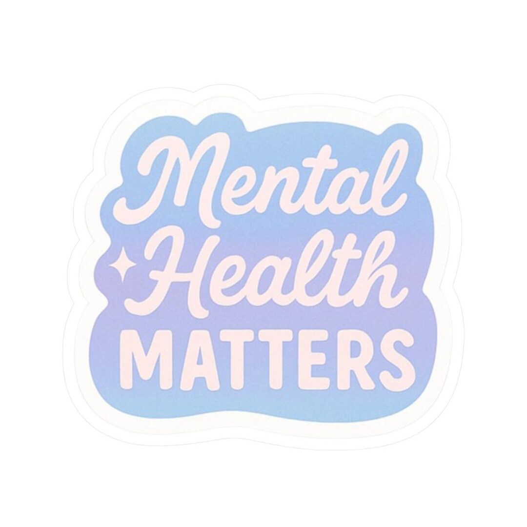 Mental Health Matters Sticker | Pastel Gradient, Self-care Message - Etsy