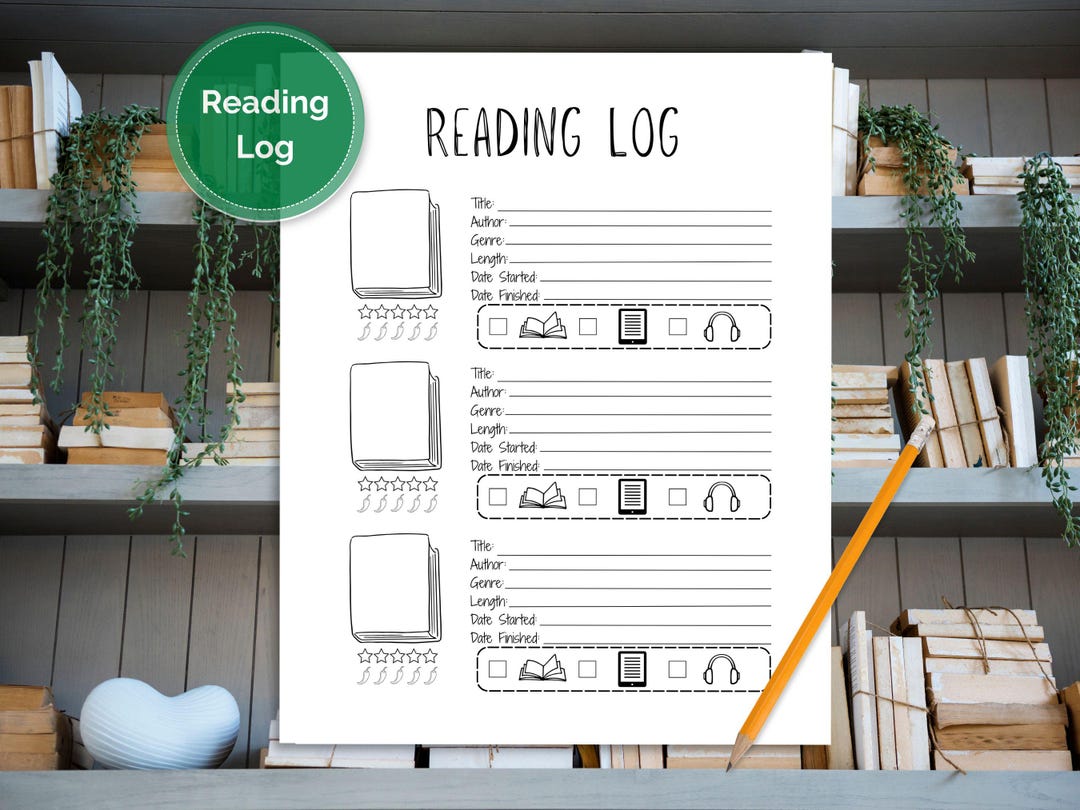 Book Log Reader Reading Log Printable, Book Tracker for Book Lovers, Reading Journal ...