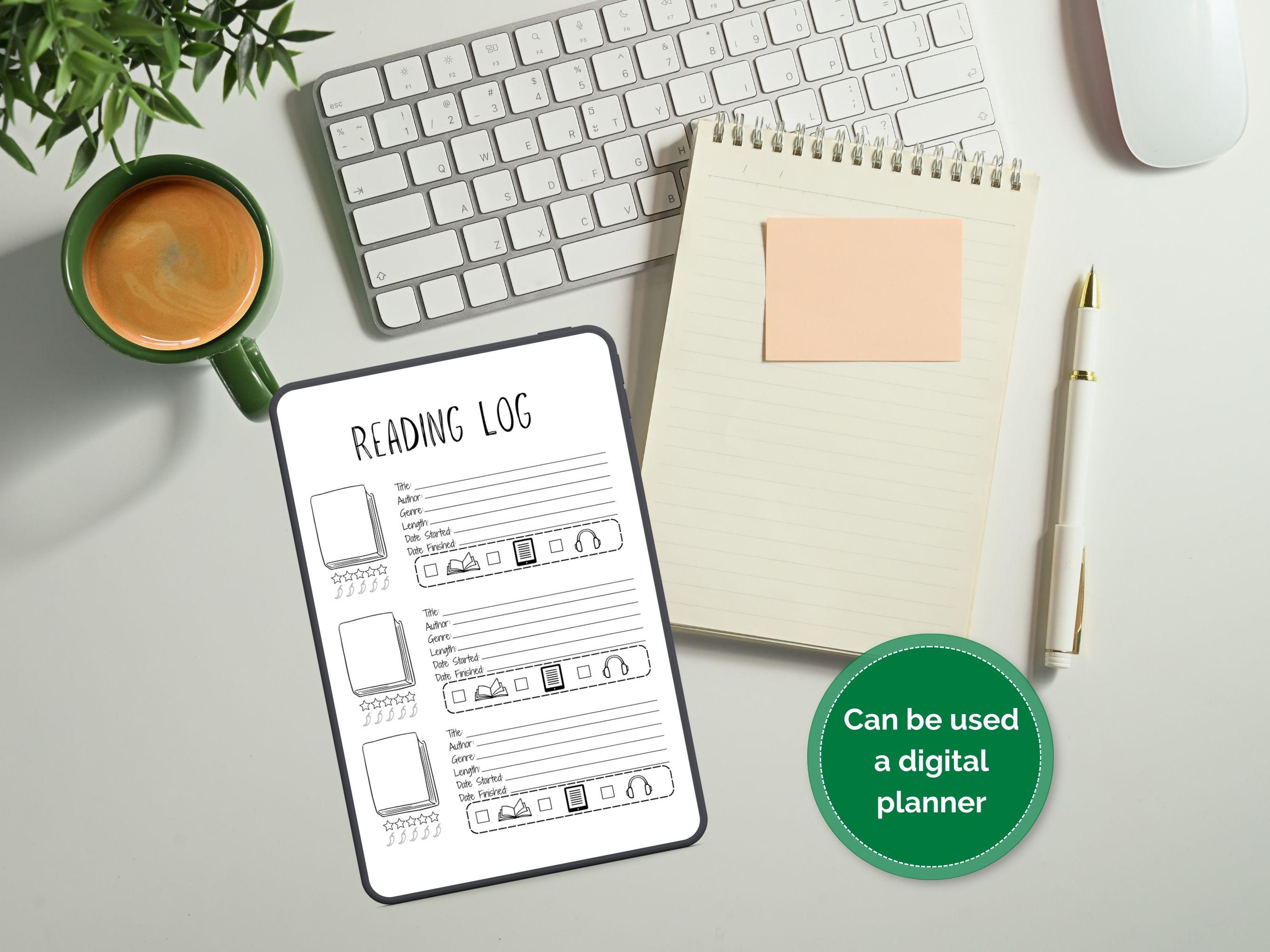 Book Log Reader Reading Log Printable, Book Tracker for Book Lovers, Reading Journal ...