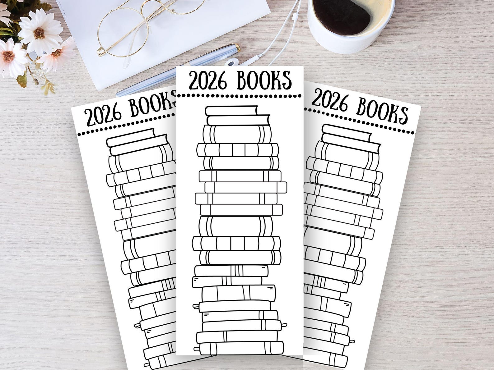 2026 Book Tracker Bookmark, Printable Bookmark, Reading Log Bookmark ...