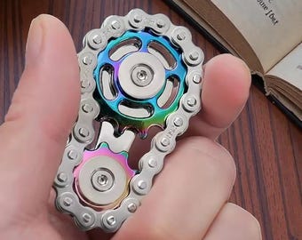 Fidget-speelgoed met kettingtandwiel, draaien en rollen voor stressverlichting, bevredigende rotatie voor drukke handen