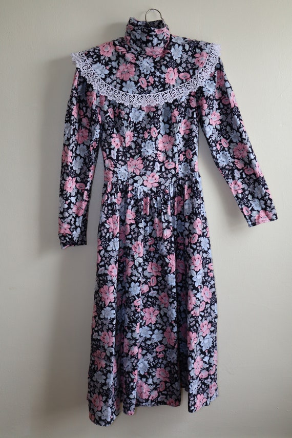 Rare Vintage 70's Gunne Sax Floral Lace Gown (Smal