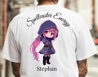 Fantasy Gamer Geschenk - Magier Anime T-Shirt - Anime Style - Gamer Geschenkidee - Geschenk für Nerds & Gamer  Geschenk für Rollenspiel Fans