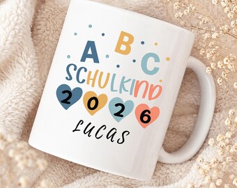 Schulkind Tasse personalisiert mit Namen | Einschulung 2026 Geschenk | Tasse für Schulanfänger Junge | Schultüte Füllung  | Keramiktasse