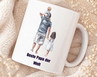 Kaffeebecher Vater | Beste Papa der Welt Tasse | Geschenk für Papa | Vatertag Geschenk | Papa Tasse | Geschenk von Kindern