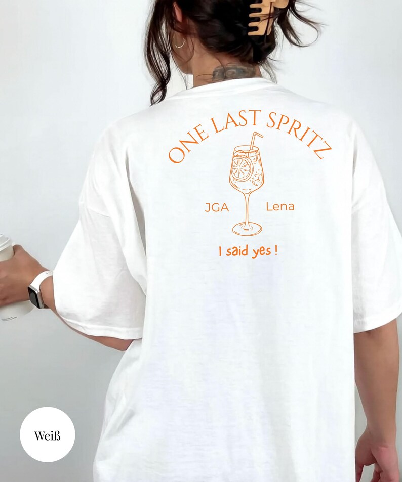 Camisa JGA personalizada Damen / Camisa Team Braut / Camiseta Braut / Traje Junggesellinnenabschied / JGA Geschenk Weiß-Braut