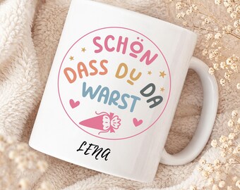 Personalisierte Tasse mit Namen, Abschiedsgeschenk Kindergarten, Gastgeschenk Kindergeburtstag, Kindertasse personalisiert