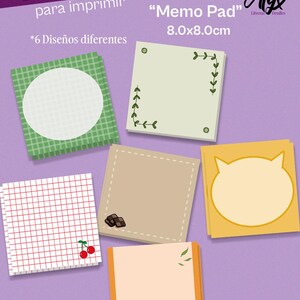 Printable Notepad Package / Note Template / Printable Notes / 8x8cm / Creative Stationery / Printable PDF Stationery / Memo Pad