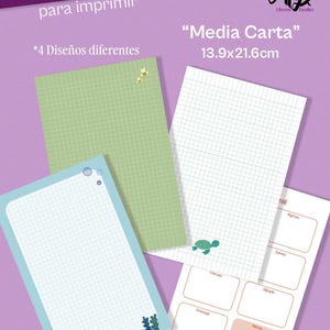 Può includere: Quattro blocchi note stampabili con carta a quadretti ed elementi decorativi. I blocchi note sono in vari colori, tra cui verde, blu e bianco. Un blocco note ha un'illustrazione di tartaruga e un altro un'illustrazione di ape. I blocchi note misurano 13,9 x 21,6 cm.