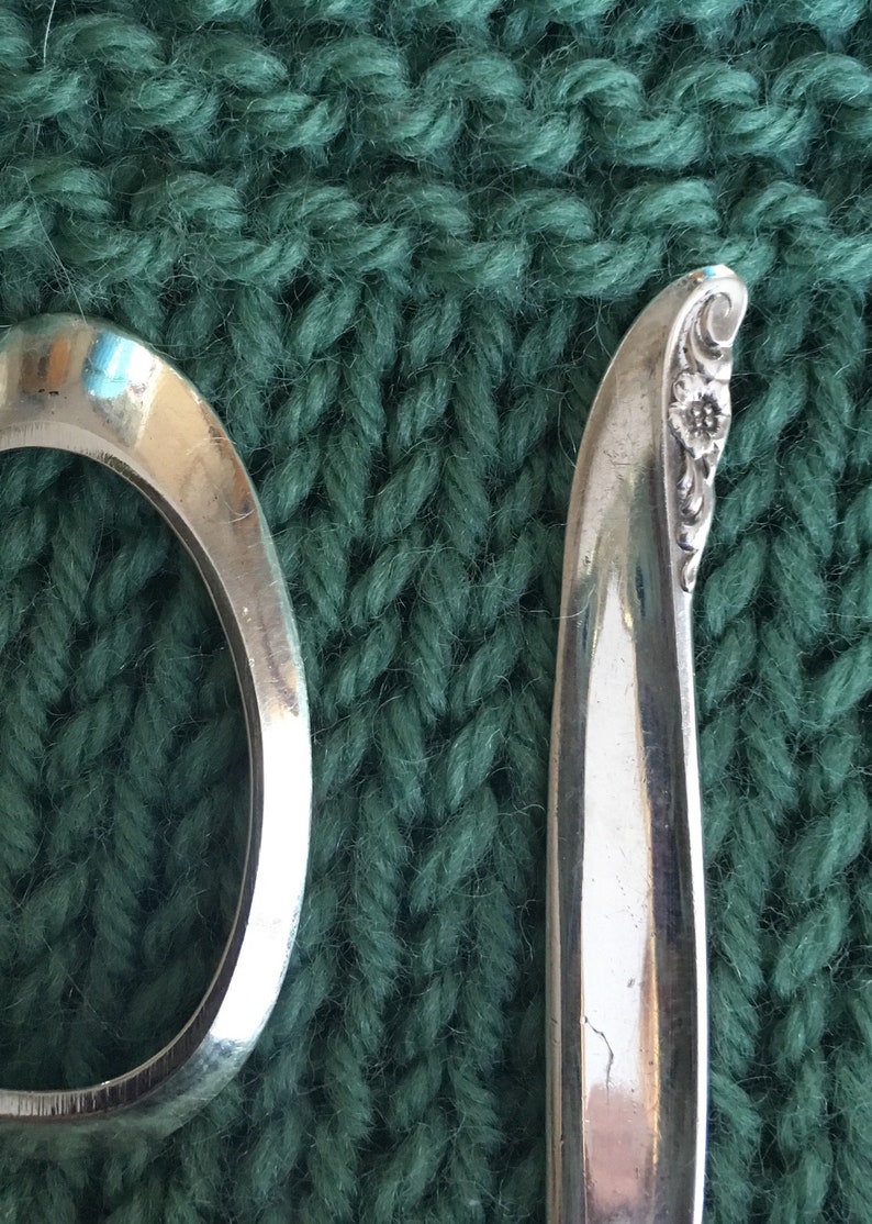 Antique Spoon Shawl Pin Floral Pattern