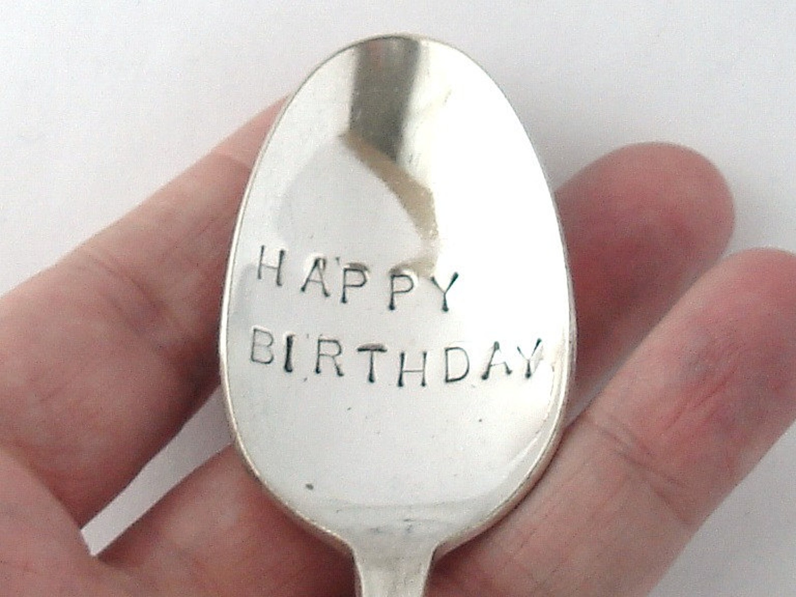 The Happy Birthday Spoon Vintage Hand stamped Silverplated Etsy