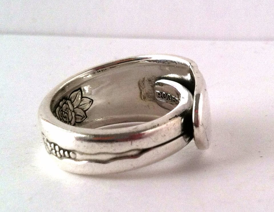 1941 Gardenia Vintage Silver Spoon Ring 