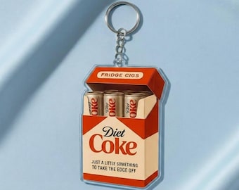 Funny Diet Coke Keychain 2D Flat, Fridge Cigs, Personalized Girl Dinner Gift