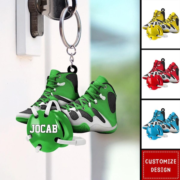 Personalized Acrylic Wrestling 2D Flat Keychain, Singlet Keyring, Coach Gift
