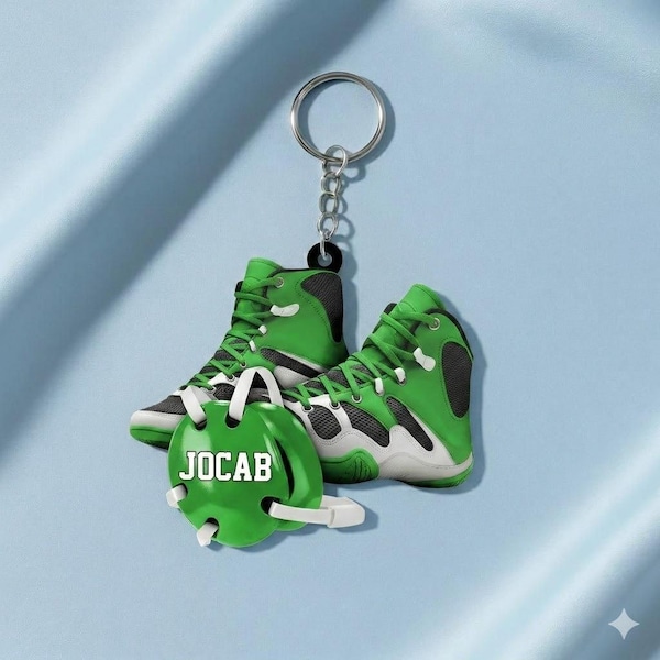 Personalized Acrylic Wrestling 2D Flat Keychain, Singlet Keyring, Coach Gift