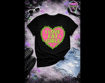 Amo a las chicas gordas PNG / Arte de amor con positividad corporal / Sublimación inclusiva
