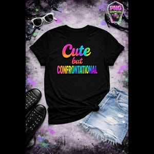 Confrontational PNG Design | Neon Rainbow Retro Chaos (Digital Download)