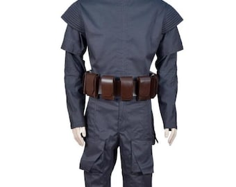 Boba Fett läderbälte och hölster | Mandalorian Bounty Hunter verktygsbälte | Star Wars Cosplay läderutrustning