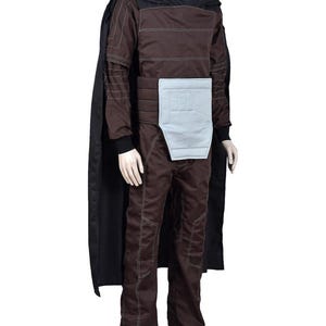 Din Djarin Mandalorian Cosplay Suit | Beskar Armor Costume | Star Wars Bounty Hunter Outfit with Cape & Holster Belt image 3
