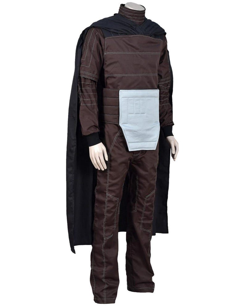 Din Djarin Mandalorian Cosplay Suit | Beskar Armor Costume | Star Wars Bounty Hunter Outfit with Cape & Holster Belt image 3