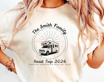 Personalized Family Road Trip Shirt, Custom RV Vacation Tee, Matching Camper Travel Tshirt, Adventure Group Trip Gift, Comfort Colors Shirt