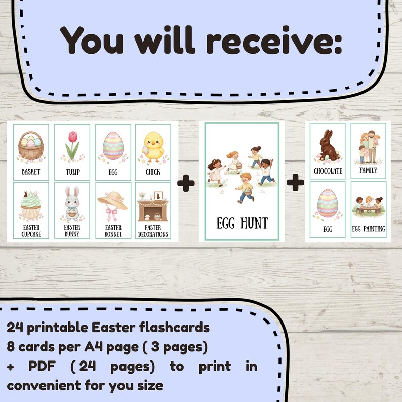 Easter Vocabulary Flashcards, Spring Montessori Learning (PDF Download ...