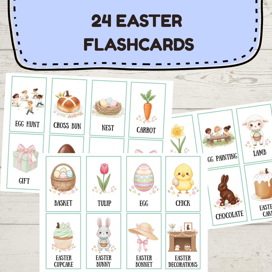 Easter Vocabulary Flashcards, Spring Montessori Learning (PDF Download ...