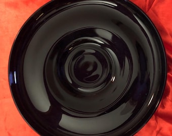 Black Amethyst Glass -  Extra Large Scrying/Gazing Bowl - L. E. Smith 1920s Art Deco