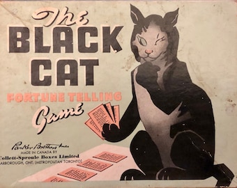 Antique Black Cat Fortune Telling Game - Parker Bros 1940s - Complete!