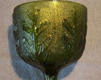 Vintage Glass Oak Leaf Chalice/Goblet FTD Glass 1975