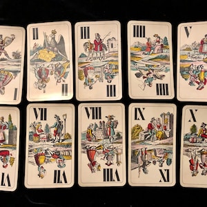 1903 Austrian Tarock Tarot Cards, Piatnik, Sohne in Vienna - Industrie und Gluck 54/54 Cards