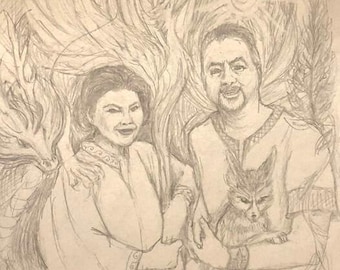 CUSTOM Spirit Drawings by Psychic Medium Rev. Alicia Lyon Folberth, drawn by hand and spirit