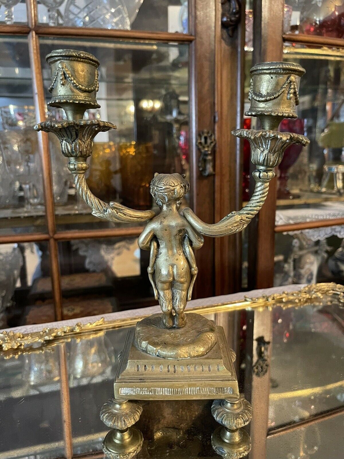 Victorian Era Bronze Double Candelabra Candlestick Satyr | Etsy
