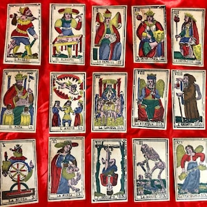 c. Jeu de tarots italiens anciens de 1880 - Battista Varallo Italie 78/78 cartes complètes - Tarots italiens anciens piémontais